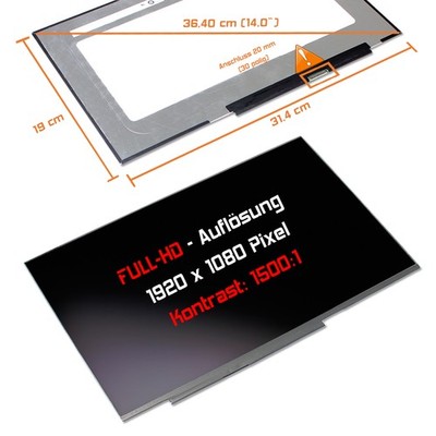 14'' 1920x1080 Full HD LED Ersatz Display matt für Lenovo ThinkBook 14 G3 ACL 