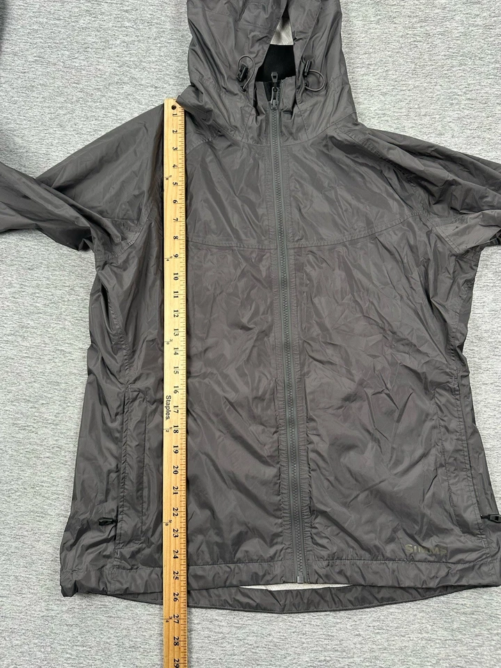 Simms Rain Jacket Womens Large Gray Full Zip Lightweight Waterproof Outdoor Hood - Image 4 of 4