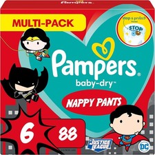 Pampers Baby-Dry Nappy Pants Size 6 (15kg+), 88 Count, Monthly Pack 0.44 per nappy