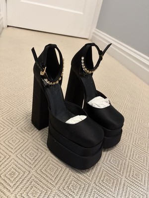 Versace Medusa Aevitas Satin Platform Pumps in Black 37.5 | eBay