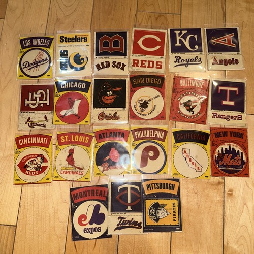 LOT OF 21 1968-72 Fleer Cloth Patches - Dodgers Cubs Mets Padres Red Sox MLB NFL