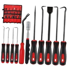  11Pcs Carbon Steel Precision Pick & Hook Set with Red-11 Hook and Pick Set