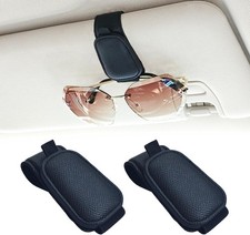 2 Packs Magnetic Sunglass Holder for Car Visor-Universal Sunglasses Clip Black