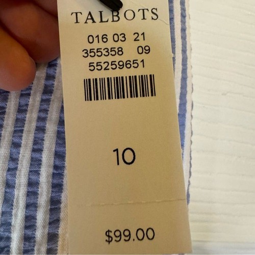 Talbots perfekte kurze Hose an der Taille schmales Bein Seersucker Damengröße 10 neu mit Etikett - Bild 4 von 15