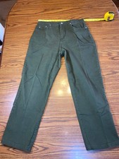 Ladies Faded Glory Army Olive Green Denim Medium 16 pants Jeans