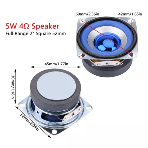 2/4Pack 2 inch Full-frequency Speaker 5W 4ohm Small High Fidelity Sound Speakers - Picture 3 of 17