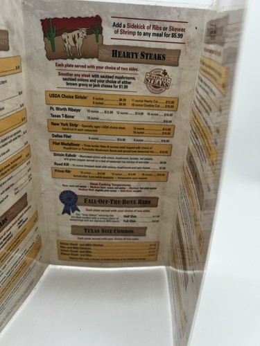 Menu From Your Favorite Restaurant TEXAS ROADHOUSE road house - Picture 6 of 7