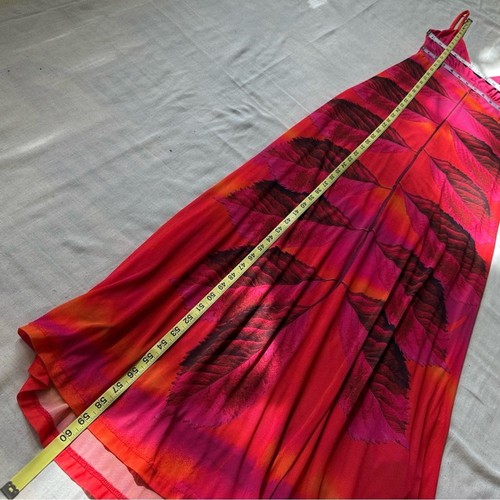 Desigual Marcela Mesh Maxi Dress Small Fuchsia Red Leaf Print Slip Cami Empire - Picture 15 of 15