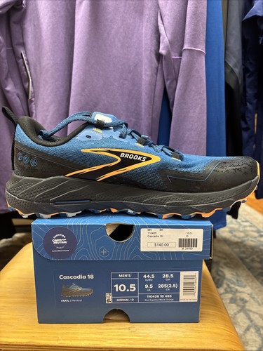 Brooks Cascadia 18 - Hombre 10.5 - Zafiro Azul/Negro/Naranja - Imagen 2 de 5