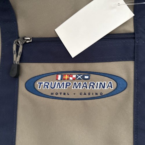 Samsonite TRUMP Canvas Yacht Travel Tote Bag Beige Navy Large 25x15 New w Tag - Picture 2 of 7