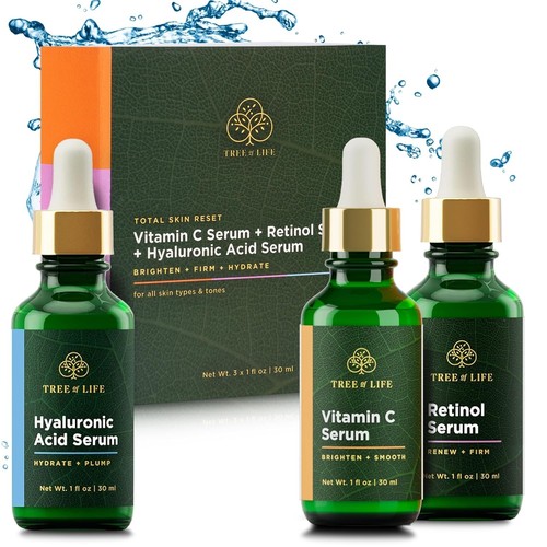 Tree of Life Gesichtspflege Set, Anti-Aging, Straffend, Feuchtigkeitsspendend, Trockenes Gesicht NEU - Bild 1 von 7