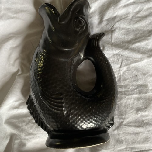 Dartmouth Keramik 9,5 Zoll groß schwarz Karpfen Glug Krug Vase - Bild 7 von 10