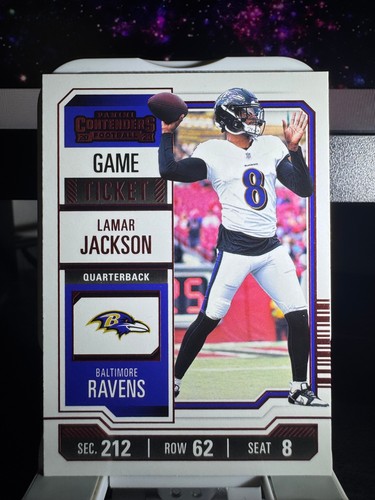 2023 Contenders Red Game Ticket #9 Lamar Jackson  Baltimore Ravens - Picture 1 of 2