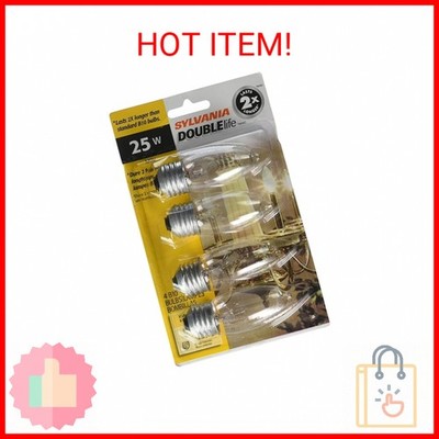 SYLVANIA LIGHTING 13331 25W B10 Dbl Life Bulb (4 Pack), Clear