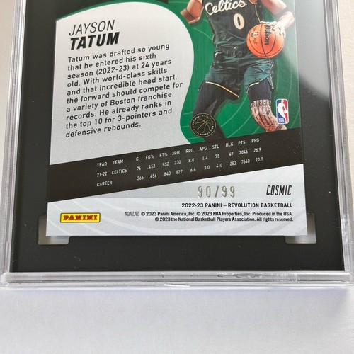 Jayson Tatum SGC 10 gemas 2022-23 Panini Revolution Cosmic #d/99 Boston Celtics - Imagen 8 de 8