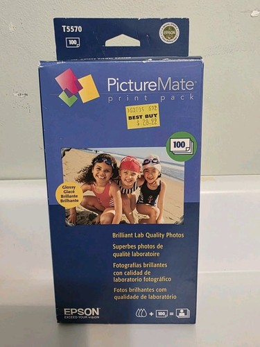 Epson Picture Mate Print Pack Cartridge T5570 & 100 Sheets Paper 4x6 - Picture 3 of 5