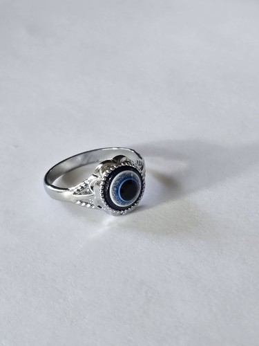 EVIL EYE PROTECTION STAINLESS STEEL FOREVER WEAR NEW SIZE 7 RING - Picture 7 of 7