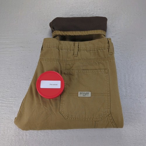 Pantalón Carpintero Forrado de Vellón Wrangler Para Hombre 40x32 Calce Relajado Marrón Aire Libre Trabajo - Imagen 2 de 15