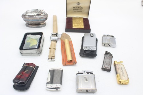 F x12 Vintage Lighter Lot Inc. Ronson, Hugo Buchser, Table Lighter etc