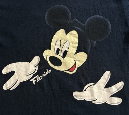 Vintage Mickey Mouse Florida Double Sided Big Graphic Blue T Shirt L 22x30 - Picture 5 of 6