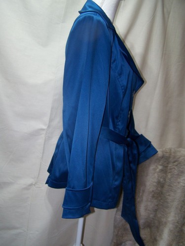 Lane Bryant Coat Trench Jacket Shimmer Blue Size 18 - Picture 3 of 9