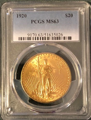 1920 St. Gaudens Double Eagle PCGS 63 Rare $20 Gold Coin