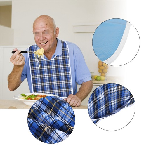 Babero impermeable para adultos mayores a la hora de comer reutilizable con bolsillo ayuda para comer ropa COZS - Imagen 3 de 11