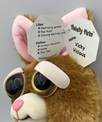 Feisty Pets Plüschtier Stofftier Vicky Vicious Bunny Kaninchen Neu mit Etikett Gesichter wechseln - Bild 4 von 6