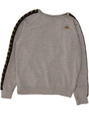 KAPPA Womens Graphic Sweatshirt Jumper UK 14 Medium Grey Cotton DW29