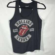 Bravado Rolling Stones Tank Top Women's M Black 1978 Tour Racerback Rock n Roll