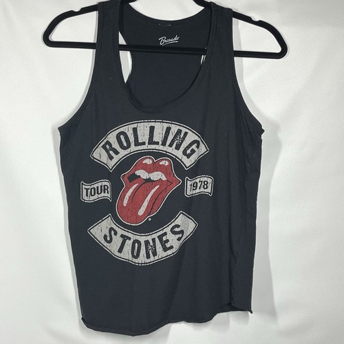 Bravado Rolling Stones Tank Top Damen M schwarz 1978 Tour Racerback Rock n Roll