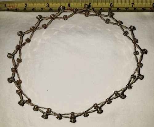 Vintage 1950s Expandable Chignon Hair Bun Cage Gold Tone, Prong Set Rhinestones - Picture 3 of 6