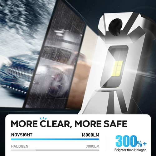 NOVSIGHT 9006 LED Headlight Bulbs 13000LM Hi/Low Beam Fog Lights Halogen Replace - Picture 5 of 15