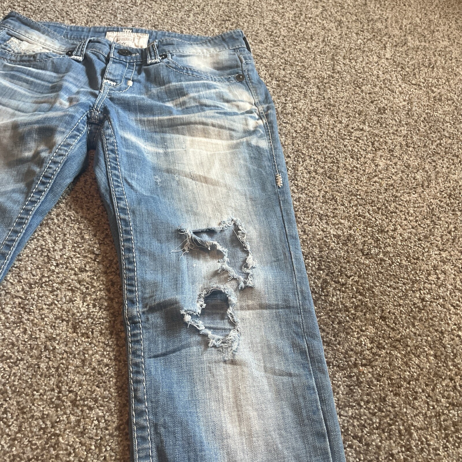 Big Star Jeans Womens 30 Liv Thick Stitch Distressed Denim Raw Hem 32 X 23 - View 2