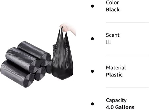 100 PCS 4 Gallon Small Trash Bags, 5 Rolls 46X60 Cm, Garbage Bags for Kitchen - Picture 8 of 9