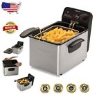 Versatile Stainless Steel Deep Fryer with Spatter Shield & Adjustable Thermostat