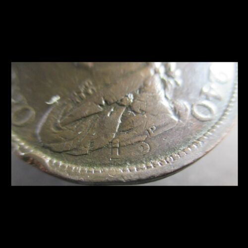 IRELAND ONE POUND 1815 OVER STRIKE 1813 TOKEN PENNY RARE #3183# - Picture 3 of 5