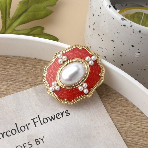 Women Vintage Flower Pearl Brooches Animal Plant Badges Enamel Brooch Suit Pins - Picture 5 of 18
