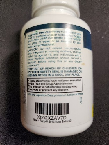 Supplift BHB Keto Salts Dietary Supplement - 60 Capsules - Picture 4 of 7