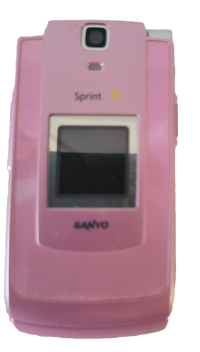 Teléfono Celular Sprint Vintage Rosa Sanyo Katana II Abatible ¡Con Cargador! Probado