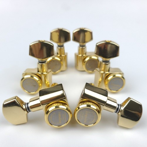 Picchetti Accordatura Chitarra Elettrica 6 Accordatori Blocco In Linea Lock String Tuning Pegs - Foto 7 di 20