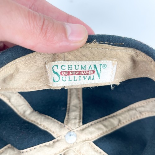 Vintage Schuman Sullivan of New Haven Wool Cap Leather Brim Hat Brown Size M - Picture 7 of 9