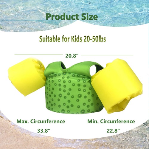 Swim Vest Arm Bands for Kids Swimming Arm Floaties Non-inflatable for Kids 3+ - Picture 4 of 7