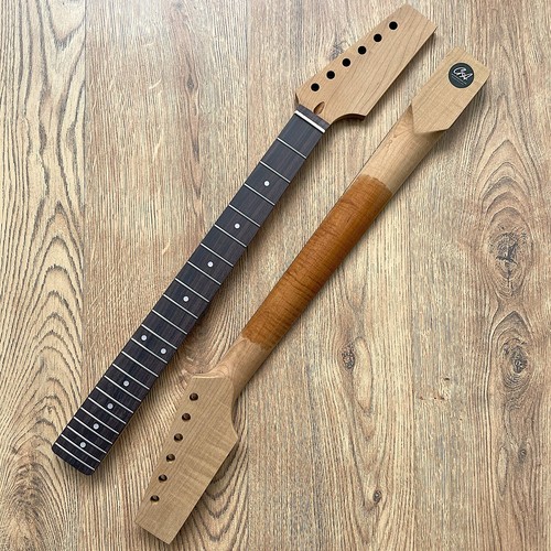 Telecaster Roasted Flame Maple and Rosewood Neck Unfinished Paddle Headstock - Picture 1 of 9