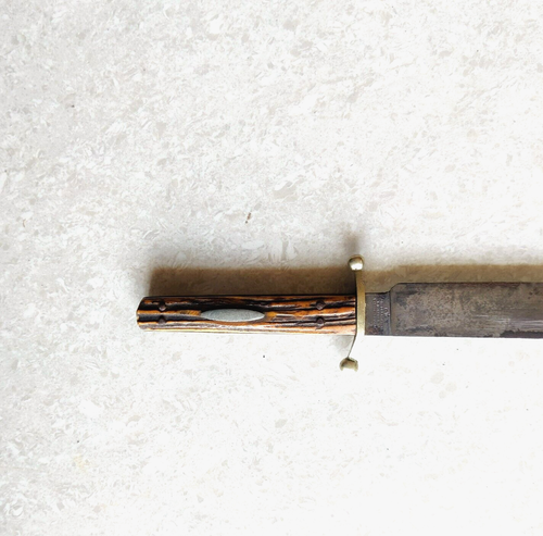 19c Antique Joseph Rodgers Stag Horn Handle Bowie Knife Original Case Rare DG88 - Picture 5 of 8