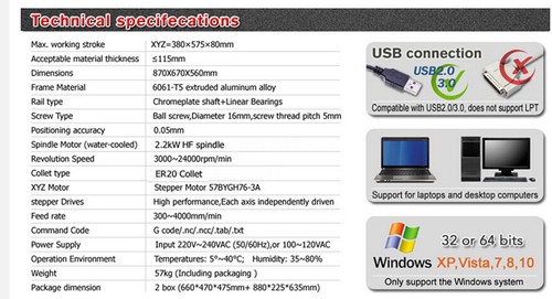 『IT』 4 Axis USB 6040 CNC Router 2200W 2.2KW VFD Engraving Cutter Milling Machine - Imagen 13 de 15
