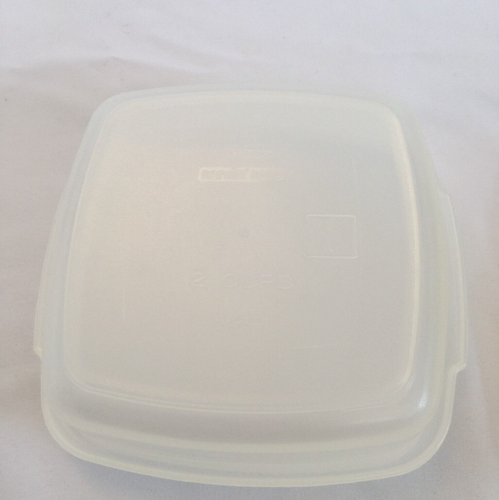 VINTAGE RUBBERMAID ALMOND LID SANDWICH LUNCH CONTAINER #1 2 CUP SQUARE STORAGE - Picture 6 of 9