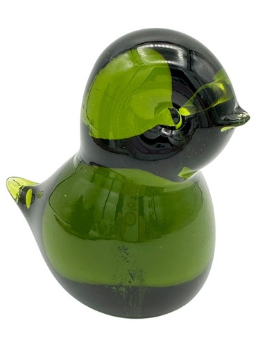 Mundgeblasenes Glas Vogel Singvogel Figur grün Briefbeschwerer - Bild 5 von 18