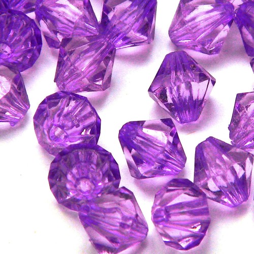 Menge 100 Kunststoff Acryl 8 mm Doppelkegel Facettiert Doppelkegel Diamantförmige Perlen - Bild 12 von 15