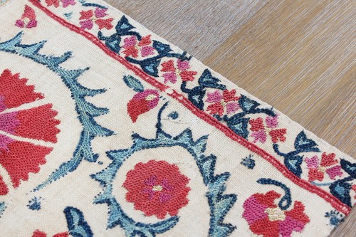 Old Suzani Fregmant Uzbek Wall Hanging 11.02" x 32.28" GRATIS Envío Rápido 14161 - Imagen 5 de 10